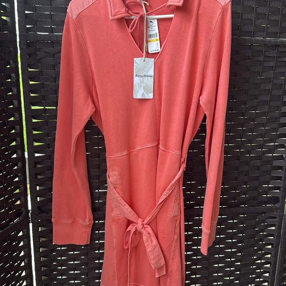Tommy Bahama Pink Long Sleeve Dress with V-Neck - Picture 6 of 7